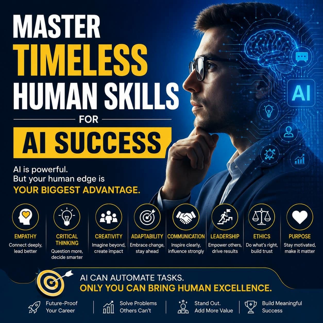 Timeless Human Skills for AI Success.